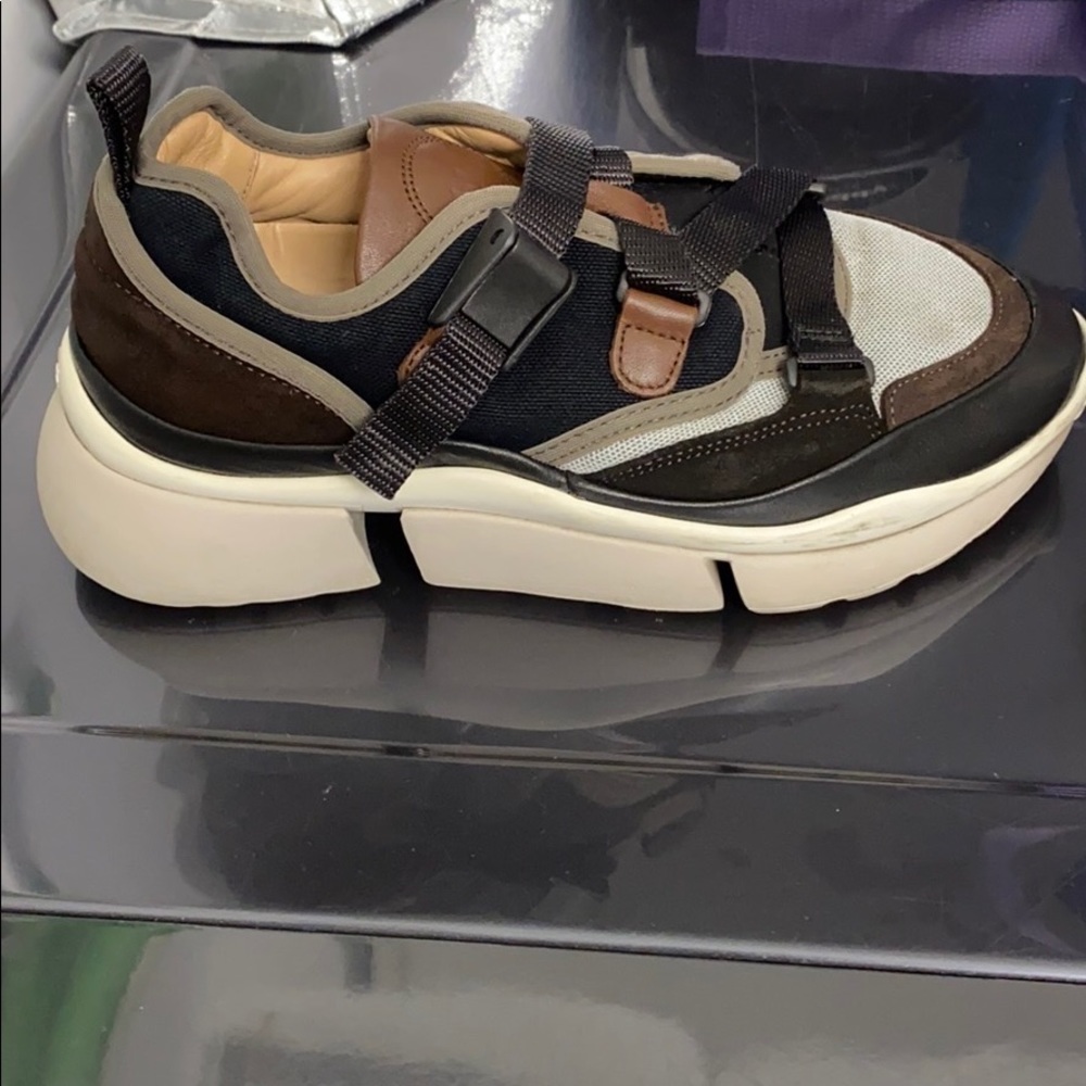 Chloe women’s sonnie mixed-media low-top sneakers